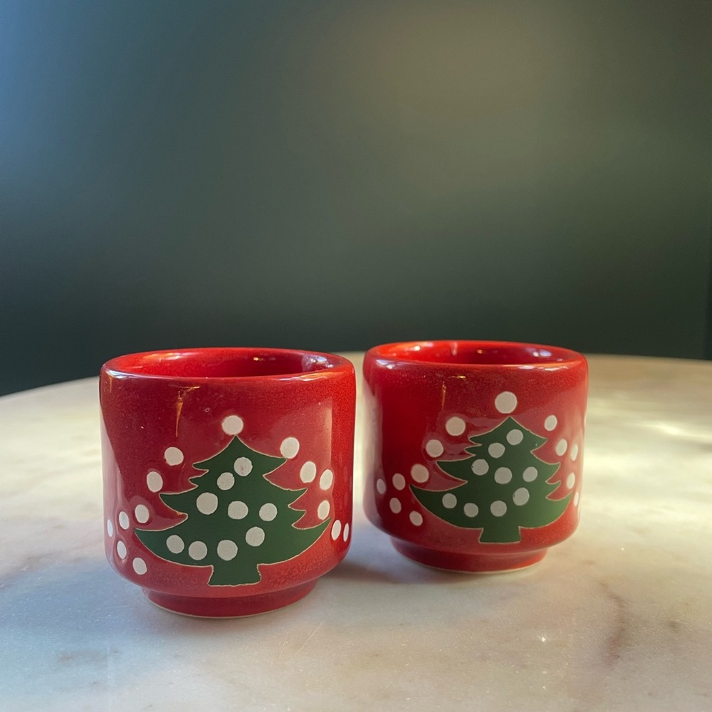 Waechtersbach Christmas Tree Candle Holders - Set of 2